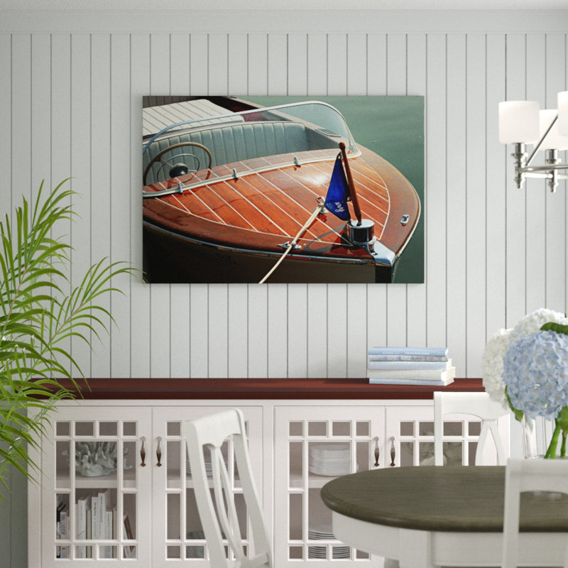 Antique Boating III by Danny Head - Print on Canvas, 81cm H x 122cm W, Black Floater Framed