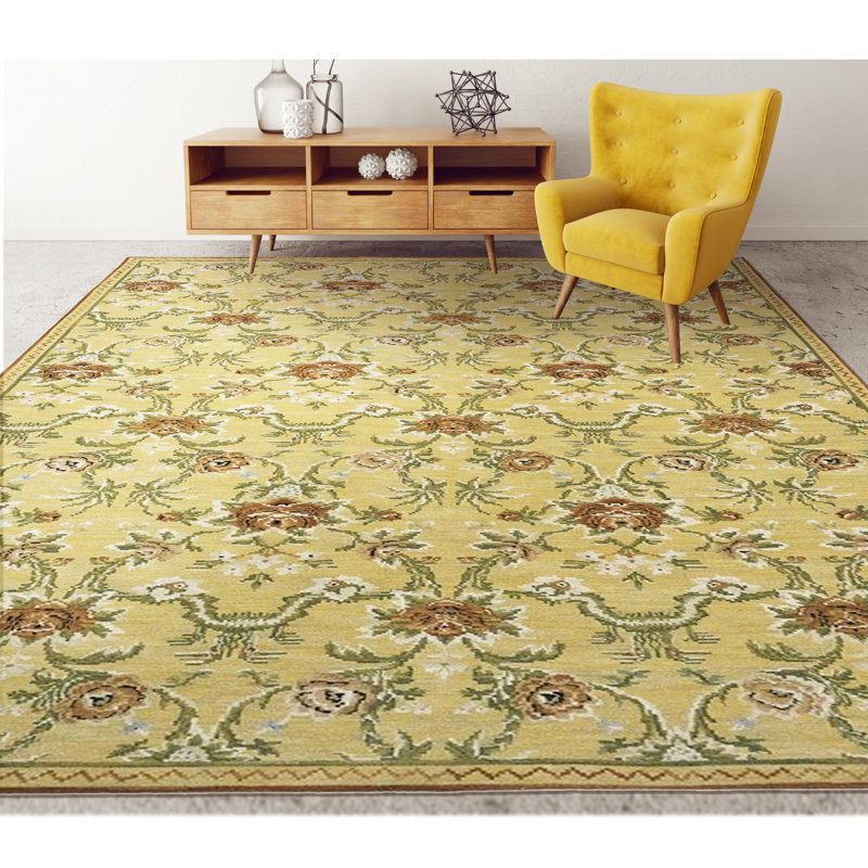 Fresco Azm Wool Floral Area Rug, Rectangle 3'11" x 5'10", 93, 141