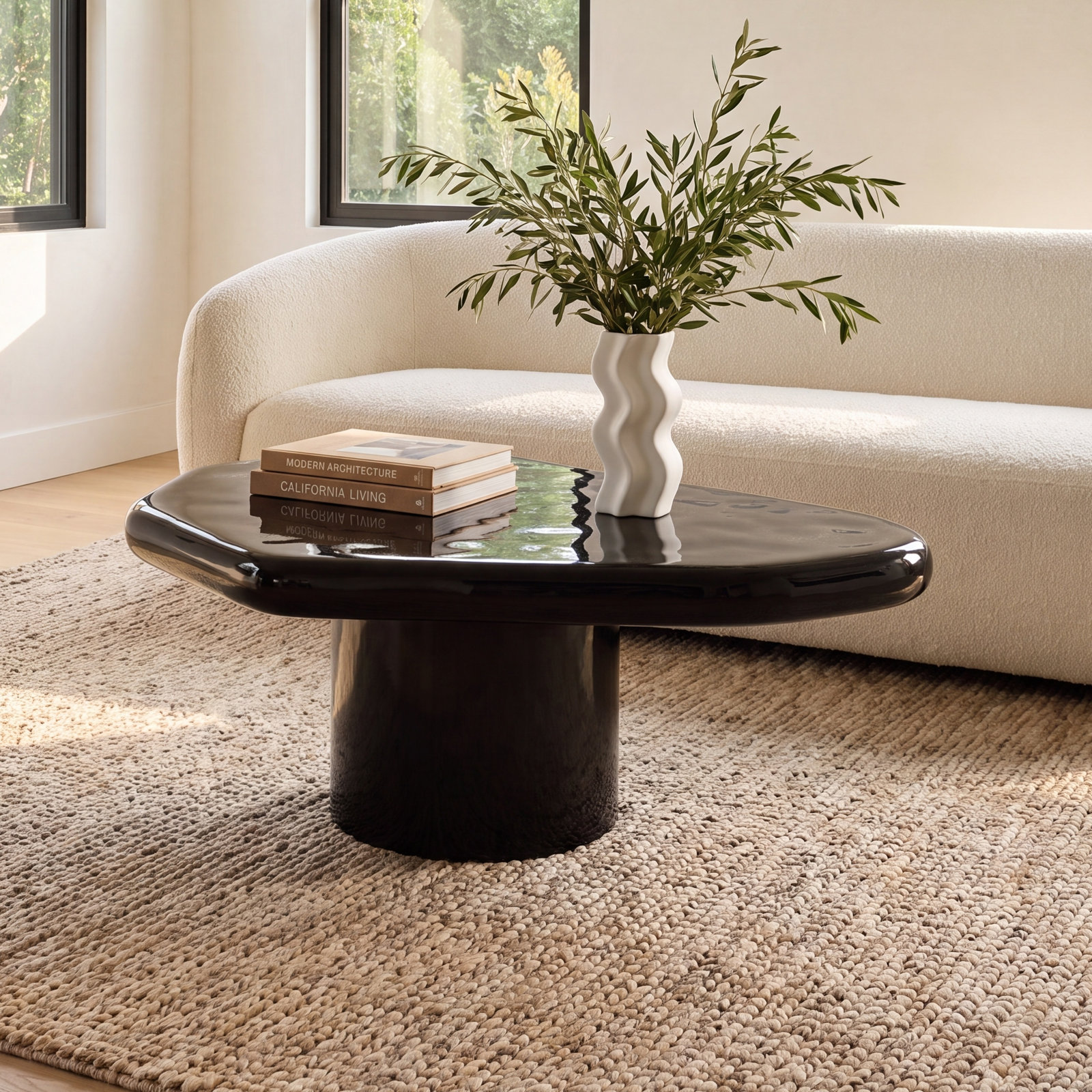 Clarendon 28" Concrete Coffee Table, Black