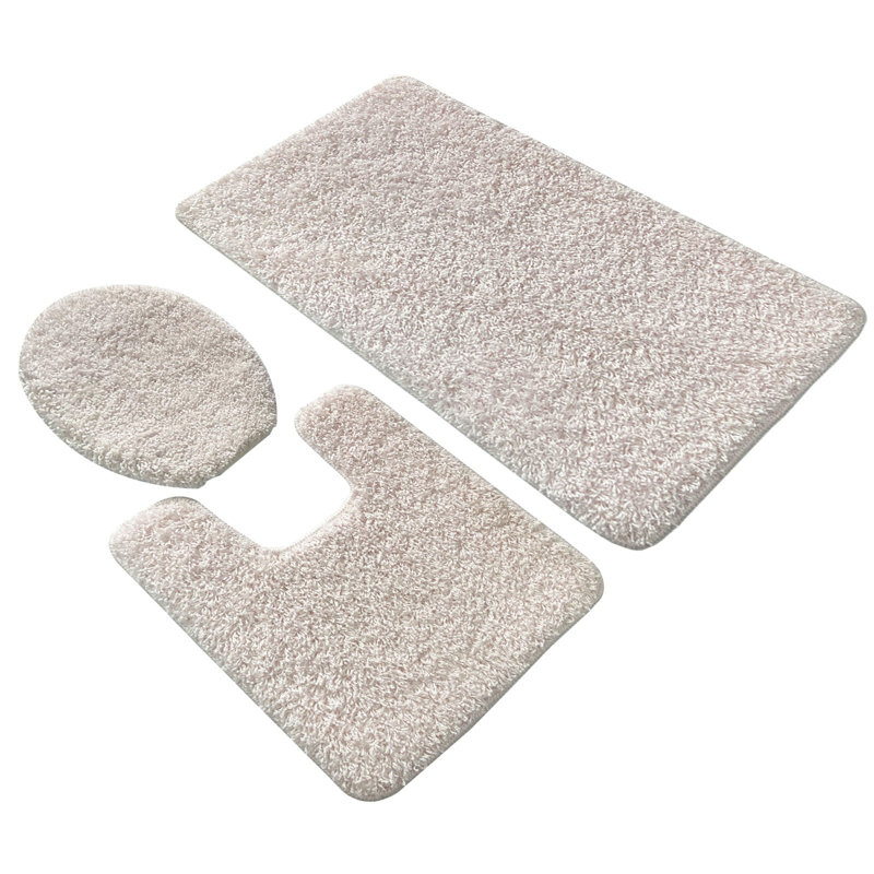 Saveion Non-Slip Bath Rug, Blush White