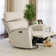 Swivel Glider Power Recliner Nursery Chair with Adjustable Headrest and Nightlight, Fabric Upholstered