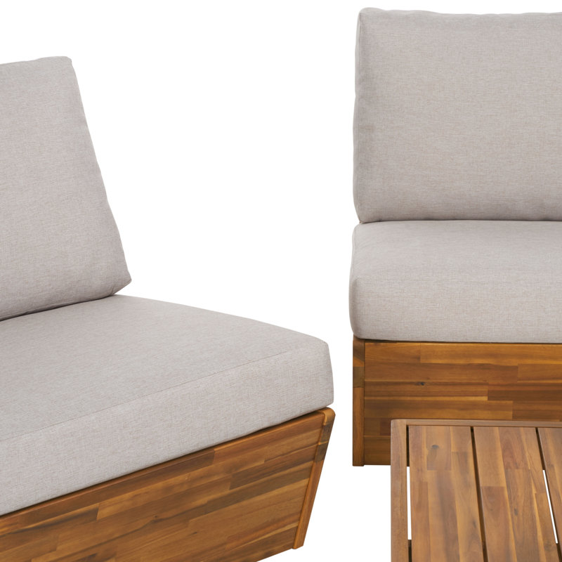 Frisina 4 Piece Conversation Set, Light Gray