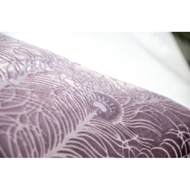 Peacock Feather Square Velvet Pillow Cover & Insert, Thistle, Square 20"
