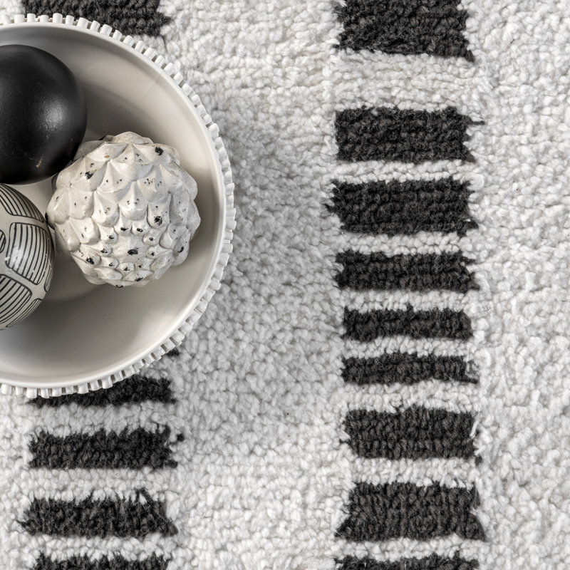 Tapis gris fait à la main_MTMI04A, Rectangle 9 pi x 12 pi