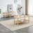 Modern 2-Tier TV Stand For Living Room Furniture,Rectangular Centre Table With Open Storage Shelf,Rounded Rubberwood Legs,Stable And Durable,Easy Assembly-875429022