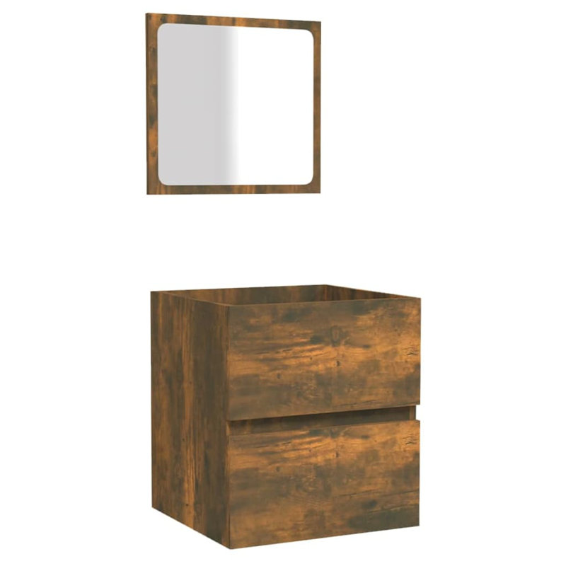 Jiovani 40cm Single Bathroom Vanity Base Only in Brown, Smoked Oak