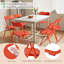 Ensemble de chaises pliantes en plastique orange pour patio (ensemble de 6)-1139481055