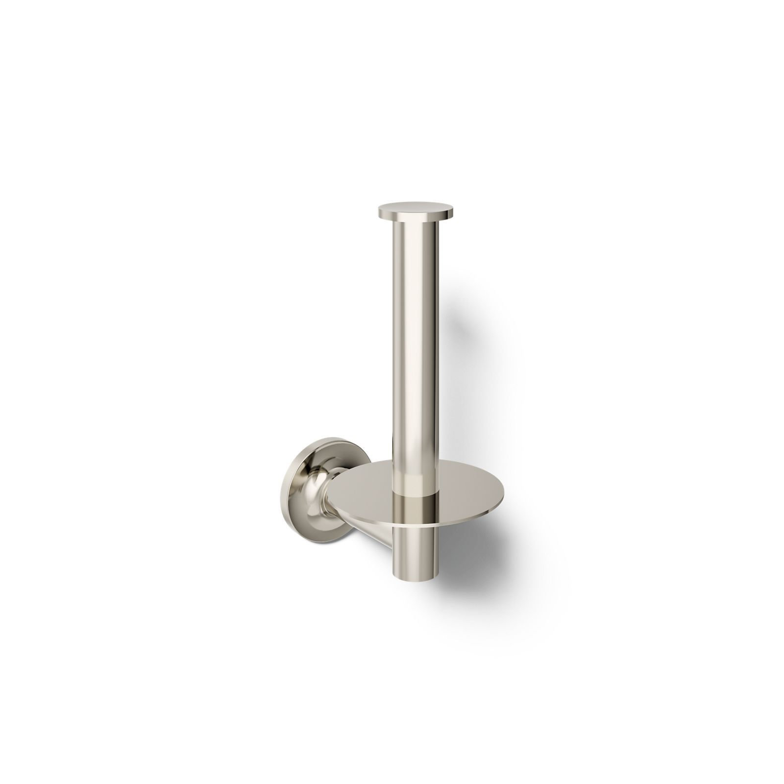 Purist Vertical Toilet Paper Holder, Wall-Mount Bathroom Toilet Paper Holder, Vibrant Polished Nickel