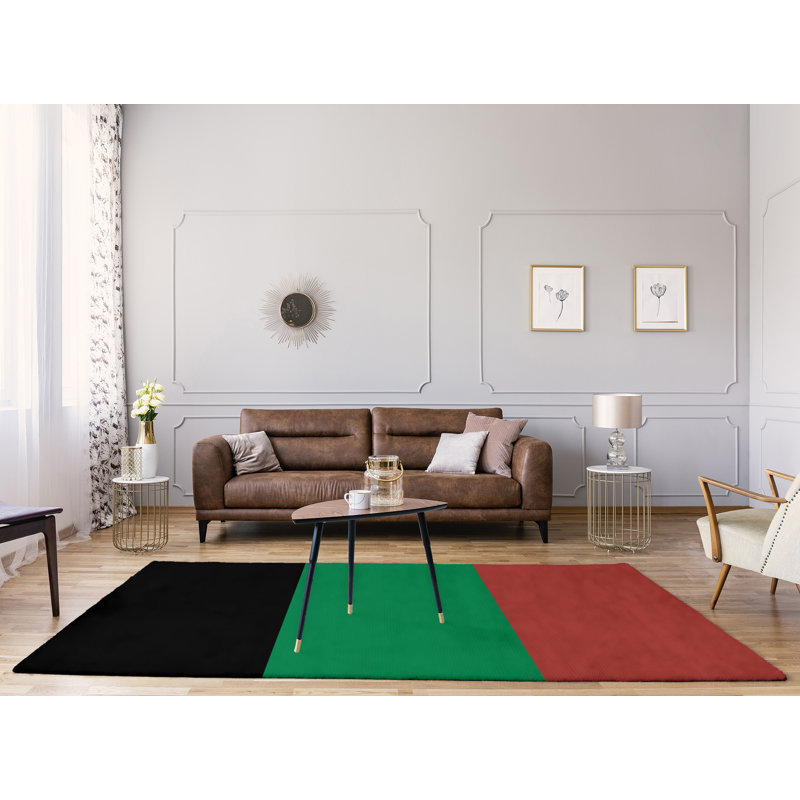 Tapis noir/vert/doré rayé, Rectangle 8 pi x 10 pi
