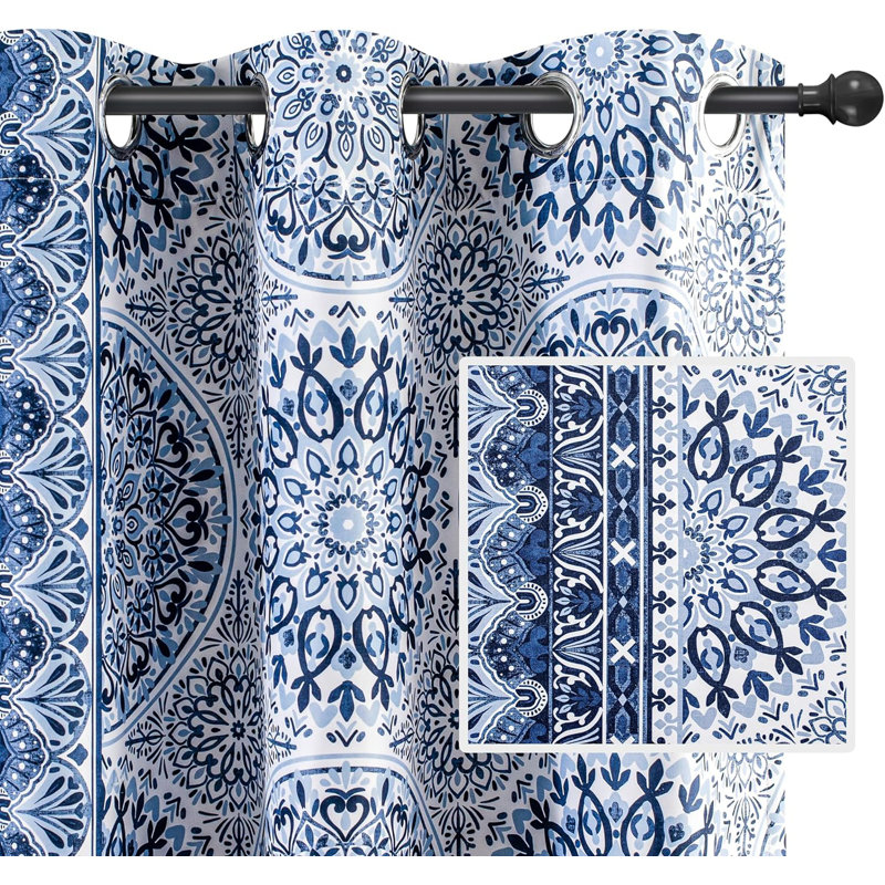 Blackout Curtains / Drapes Pair, 52" W x 84" L, Blue