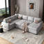 Canapé-lit modulaire Ustyle avec lit escamotable et salon. , Type-C. Tissu chenille. Spacieux pour le bureau personnel et le travail. Chaise longue grise, type C, tissu, usage de bureau gris-1100854303