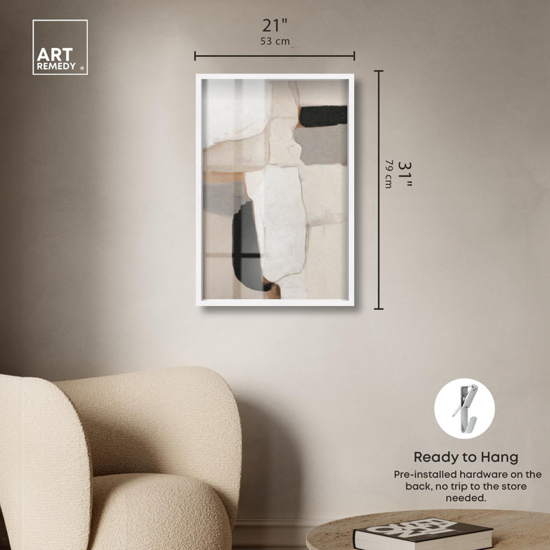 «Antique Wall III Modern Decor Shadowbox» par Art Remedy, H 31 po x l 21 po, Blanc