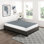 Base de matelas très grand, structure en métal noir, tissu texturé, support à 12 lattes, capacité de poids de 700 lb, base d'assemblage simple - avec hauteur de 8,5 po, manuel facile, élément de chambre à coucher