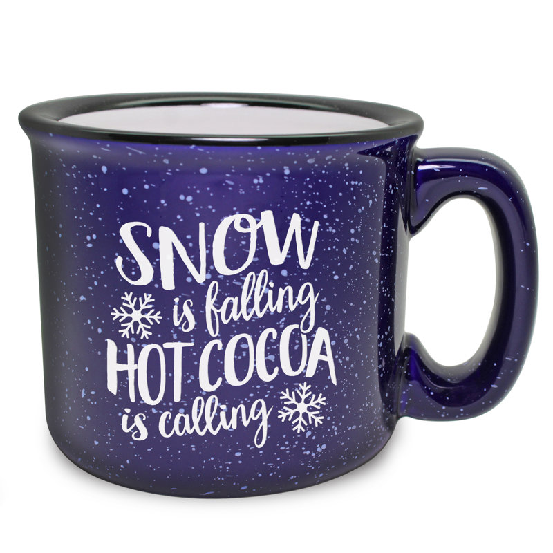 Tasse de camping Hot Cocoa Is Calling Cobalt