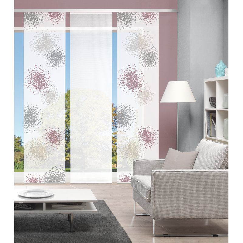 Peavy Semi Sheer Curtain Panel Pair, Berry