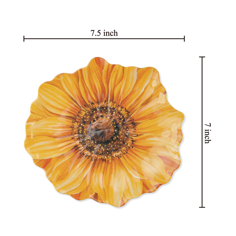 Sunflower, 7 1/2" Melamine Plate S12