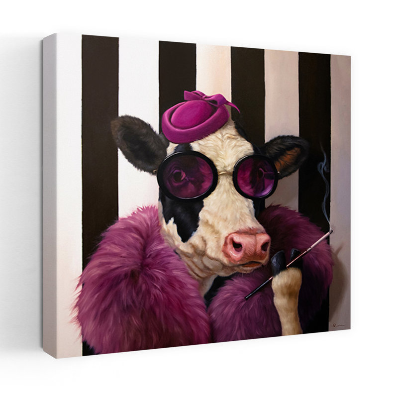 Lady Moo Moo, vache contemporaine, art urbain, H 18 po x l 18 po