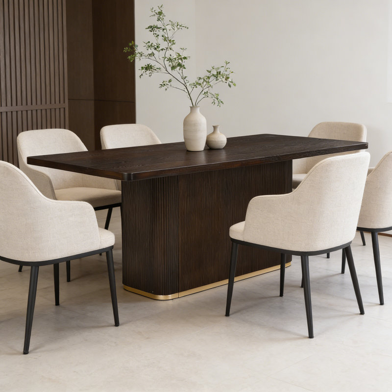 Table de salle à manger 84 ", Marron foncé