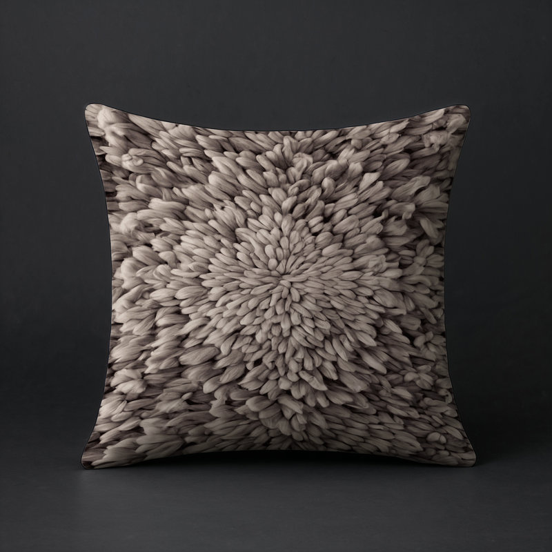 Coussin décoratif intérieur et extérieur Modern, Carré 16 po, Taupe / gris anthracite / ivoire abstrait