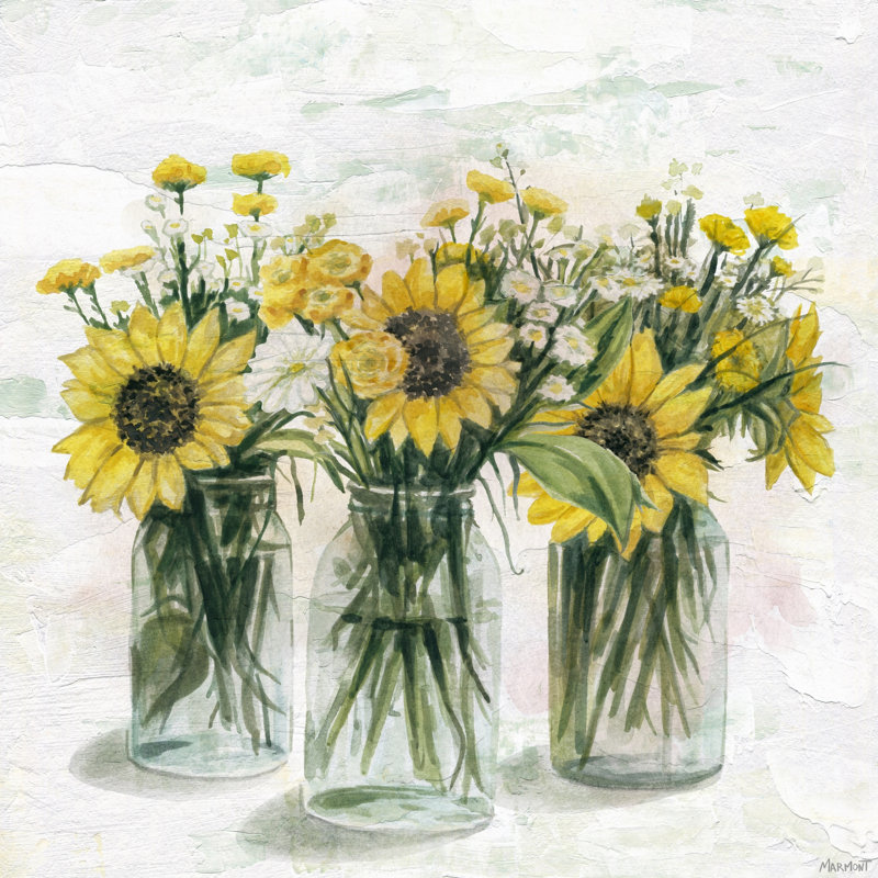 Radiant Sunflower - Wrapped Canvas Painting, 30cm H x 30cm W x 3.81cm D