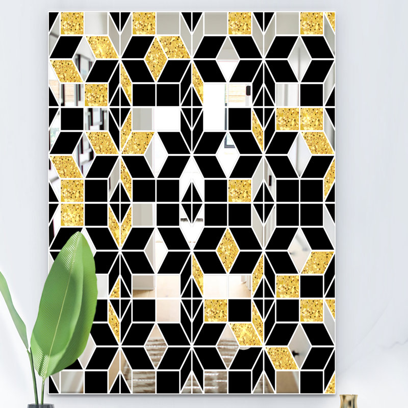Miroir triangulaire Mid-Century, H 24 po x l 32 po