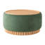 Repose-pieds de rangement rond de 29 po avec pieds en bois massif, table basse moderne avec couvercle réversible, structure en bois, repose-pieds en chenille pour le salon-752321946