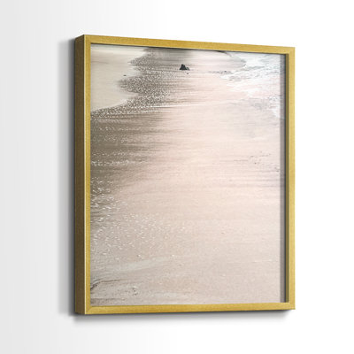 Reproduction encadrée de sable doux rose - bois massif