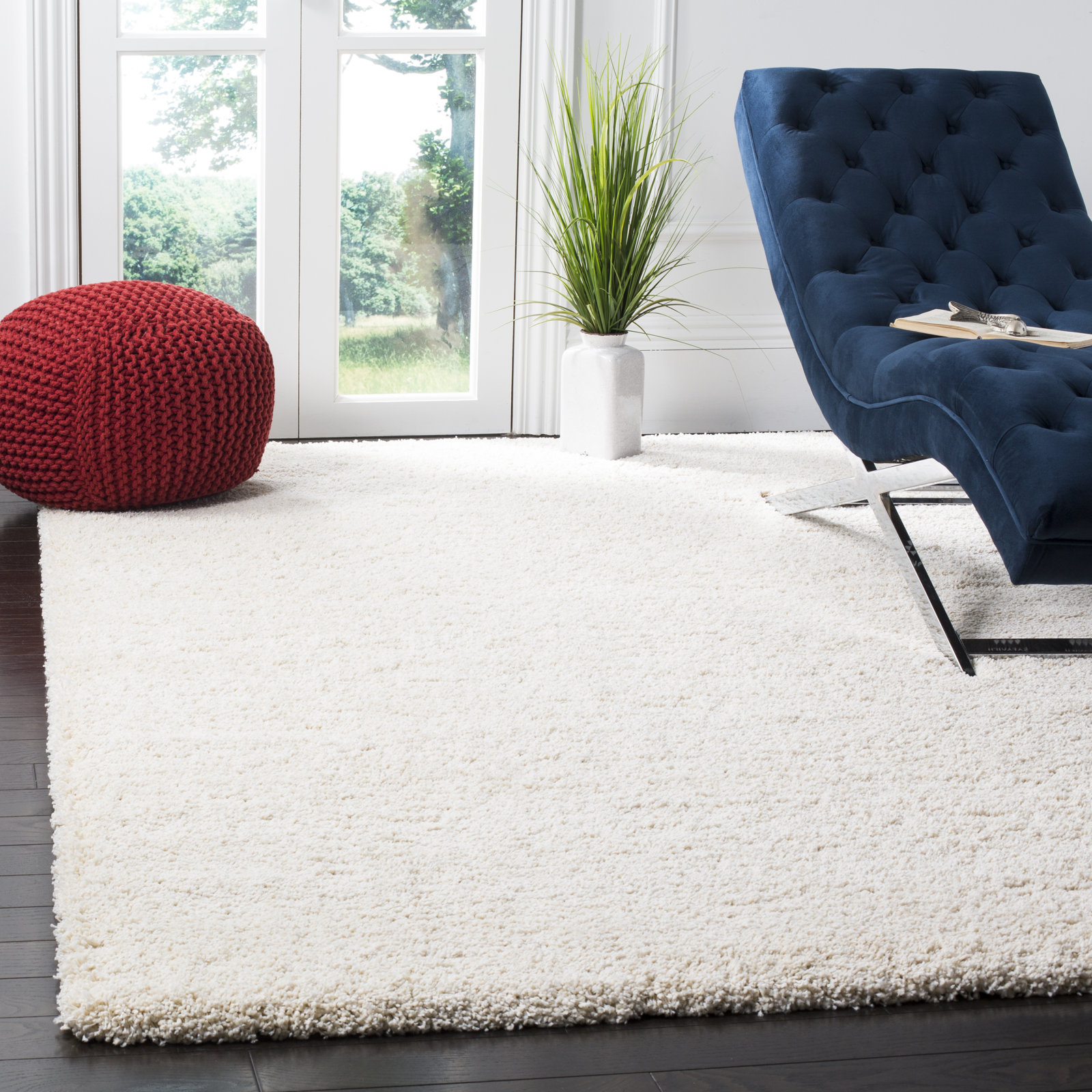 Ivory Shag Rug, Rectangle 11' x 16'
