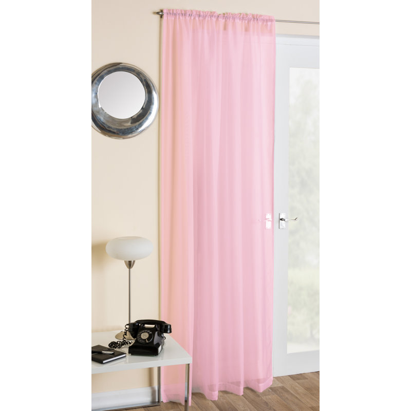 Morganne Slot Top Sheer Curtain, Width 145 x Drop 137 cm, Pink