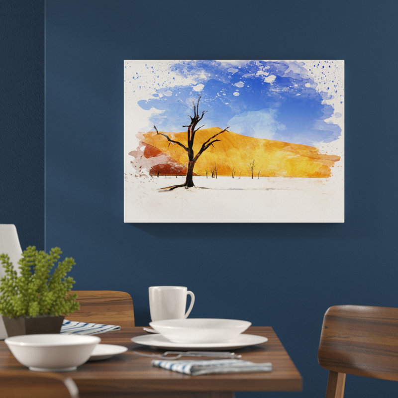 Landscape Desert Namibia with Trees - Frameless Print, 42cm H x 59.4cm W