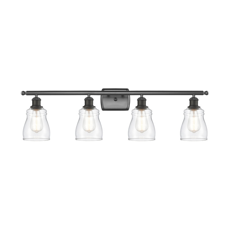 Mccarver 4 - Light Dimmable Vanity Light, Oil Rubbed Bronze, 6 Watt Vinage LED Bulb, Clear