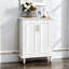 Banc de rangement blanc en bois manufacturé