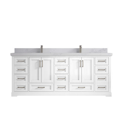 Eser 84"" Double Bathroom Vanity Set -  Wildon HomeÂ®, 57023E10DBAD4634AE322852CC2A1896