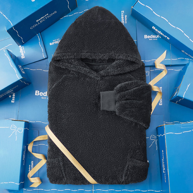 Sweat à capuche à douillette, Noir, Standard