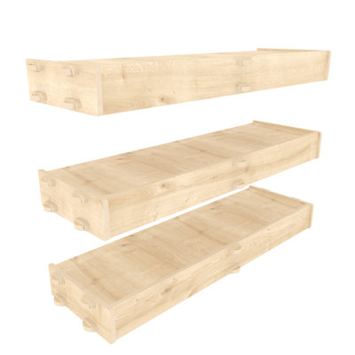 Earon 3 Piece Solid Wood Floating Shelf