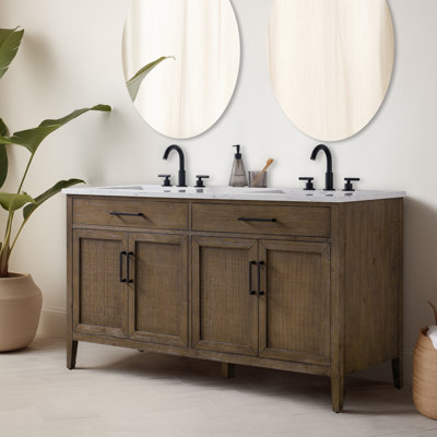 Sebastiano 60'' Double Bathroom Vanity with Engineered Stone Top