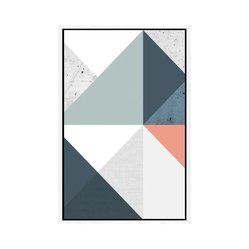 Modern Geometric XII - Print on Canvas, 101.6 cm H x 66.04 cm W, White Framed