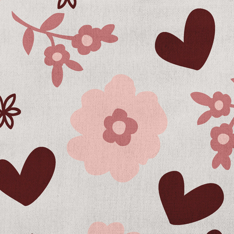 Floral Reversible Throw Pillow, Gray
