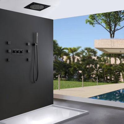 Système de douche complet à DEL avec valve brute
