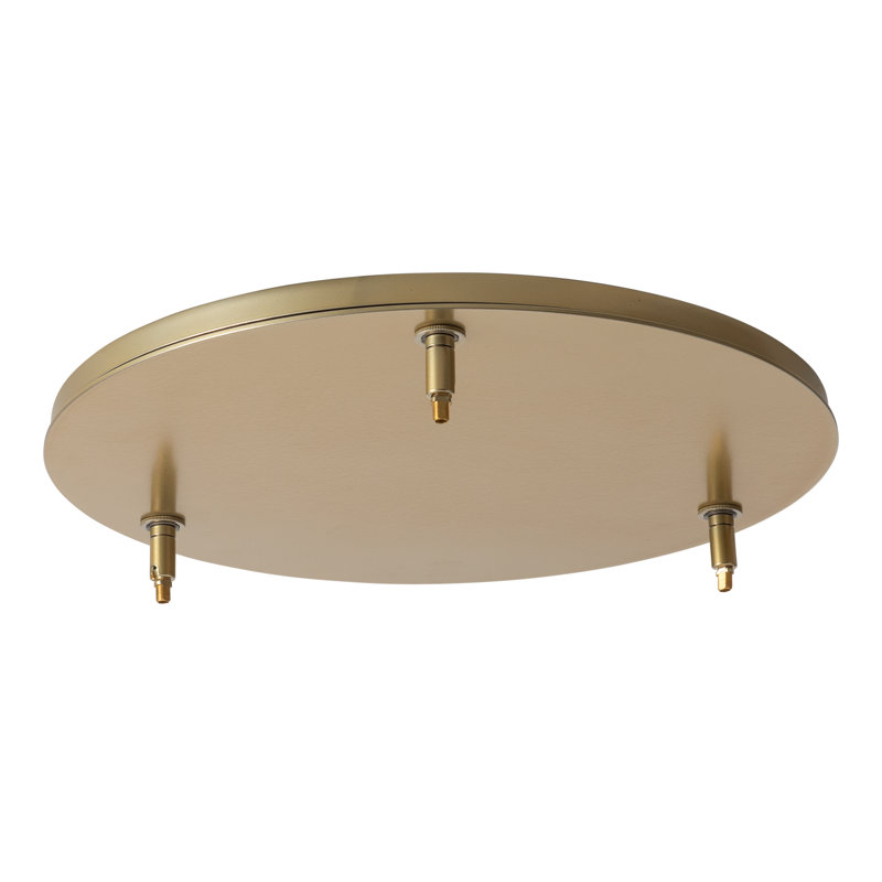 3-Light Round Canopy, Modern Brass