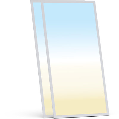 2 Pack 2x4 LED Flat Panel Light, 5 CCT Selectable 3000K-6500K, 5 Wattage 30-70W 7700LM, 0-10V Dimmable, 120-277V Drop Ceiling Light Fixture for Commercial & Residential Use