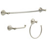 Cassidy 3-Piece Bath Hardware Set with 24 in. Towel Bar, Toilet Paper Holder, Towel Ring