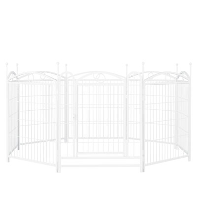 Construction de enclos d'exercice en métal pour chien, 32 pouces, 8 panneaux, usage intensif, intérieur extérieur, rouille et stable, pliable, assemblage de structures configurables à faire soi-même, configurations