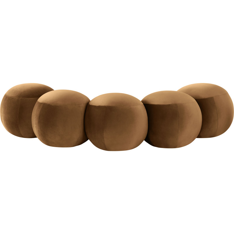 Apollo Velvet Bench, 18" H x 74.50" W x 38.50" D, Saddle Velvet