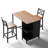 Industrial Style 3 Pieces Counter Height Dining Table Set With Storage Shelves, 41.3’’L Rectangular Dining Table With 2 Dining Chairs For Compact Kitchen Or Dining Room-666854241-666854243
