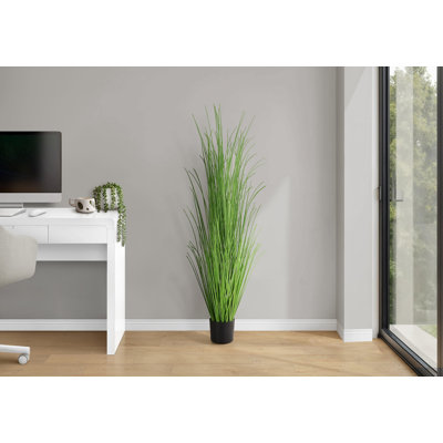 Plante artificielle, 47 po de hauteur, herbe, intérieur, faux, faux, plancher, verdure, pot, véritable touche, décoratif, herbe verte, pot