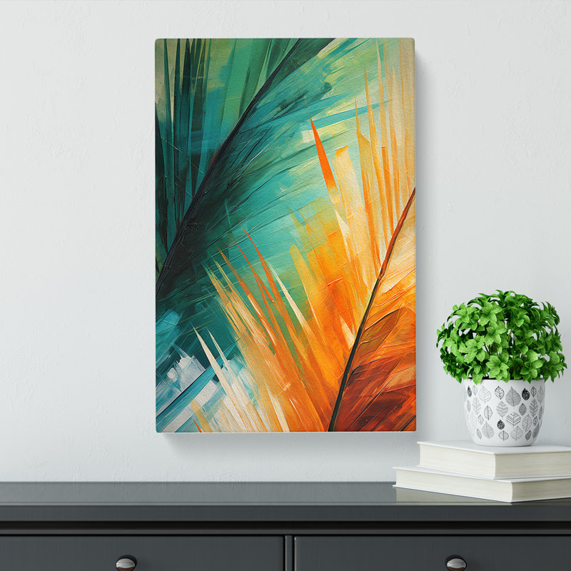 Palm Leaf Abstract - No Frame Print, 50cm H x 35cm W x 3cm D