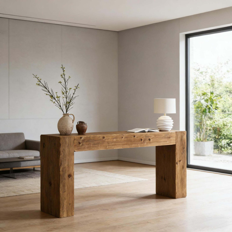 Table de bout polyvalente, console compacte, table basse en bois