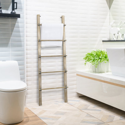Solid Wood 5 ft Blanket Ladder