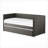 Daybed Sofa | Modern Slate Gray Fabric with Pull-Out Trundle &amp; Nailhead Trim | Wood Frame